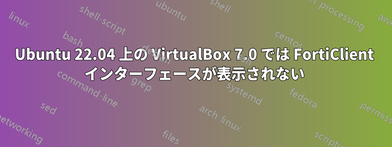 Ubuntu 22.04 上の VirtualBox 7.0 では FortiClient インターフェースが表示されない