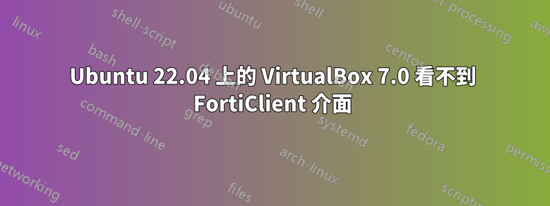 Ubuntu 22.04 上的 VirtualBox 7.0 看不到 FortiClient 介面