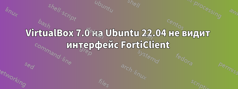 VirtualBox 7.0 на Ubuntu 22.04 не видит интерфейс FortiClient