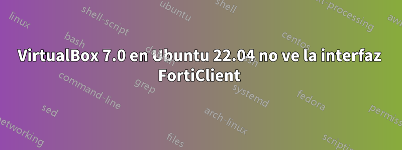 VirtualBox 7.0 en Ubuntu 22.04 no ve la interfaz FortiClient