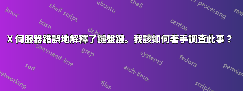 X 伺服器錯誤地解釋了鍵盤鍵。我該如何著手調查此事？