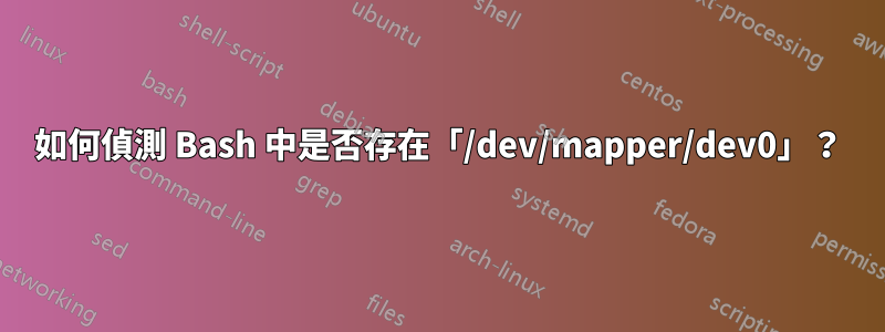 如何偵測 Bash 中是否存在「/dev/mapper/dev0」？