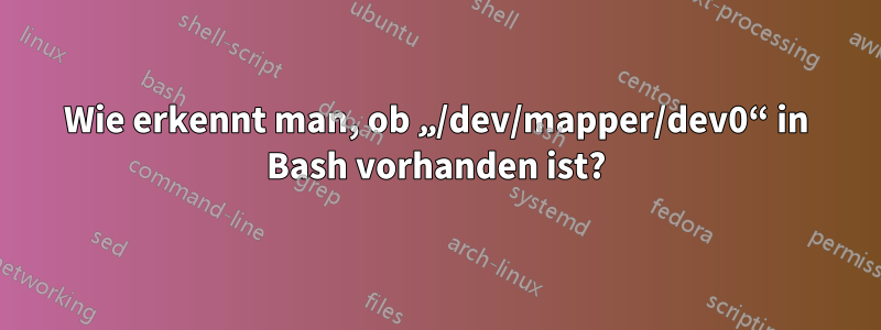 Wie erkennt man, ob „/dev/mapper/dev0“ in Bash vorhanden ist?