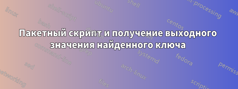 Пакетный скрипт и получение выходного значения найденного ключа