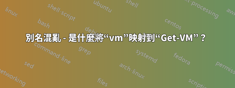 別名混亂 - 是什麼將“vm”映射到“Get-VM”？
