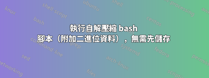 執行自解壓縮 bash 腳本（附加二進位資料），無需先儲存