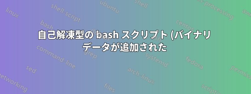自己解凍型の bash スクリプト (バイナリ データが追加された) を、保存せずに実行します。