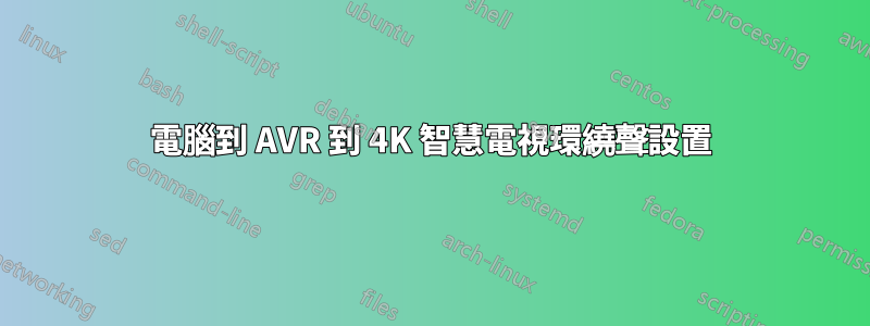 電腦到 AVR 到 4K 智慧電視環繞聲設置