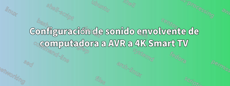 Configuración de sonido envolvente de computadora a AVR a 4K Smart TV
