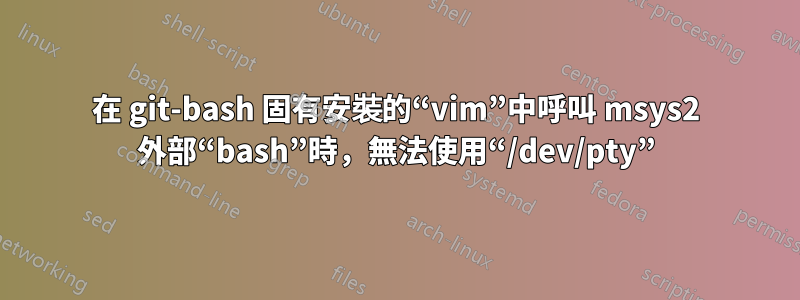 在 git-bash 固有安裝的“vim”中呼叫 msys2 外部“bash”時，無法使用“/dev/pty”