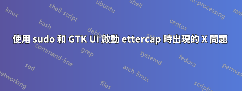 使用 sudo 和 GTK UI 啟動 ettercap 時出現的 X 問題