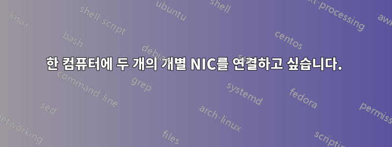 한 컴퓨터에 두 개의 개별 NIC를 연결하고 싶습니다.