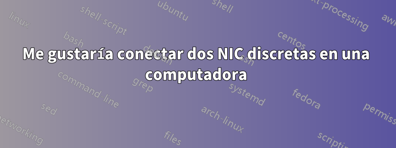 Me gustaría conectar dos NIC discretas en una computadora