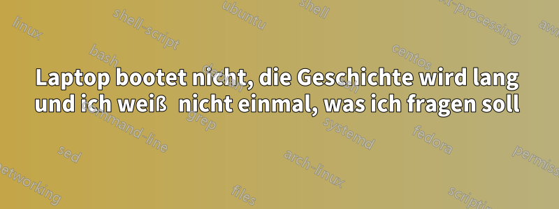 Laptop bootet nicht, die Geschichte wird lang und ich weiß nicht einmal, was ich fragen soll