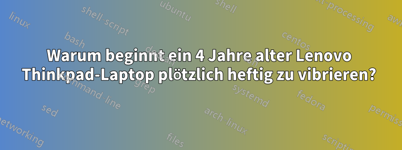 Warum beginnt ein 4 Jahre alter Lenovo Thinkpad-Laptop plötzlich heftig zu vibrieren?