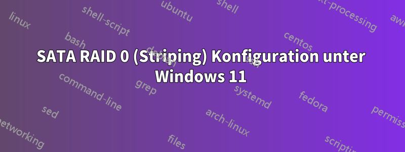 SATA RAID 0 (Striping) Konfiguration unter Windows 11