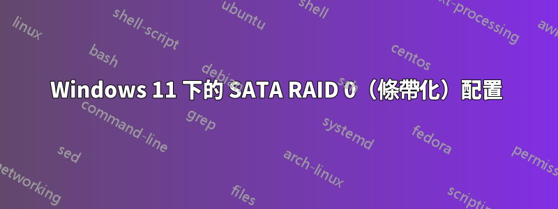 Windows 11 下的 SATA RAID 0（條帶化）配置