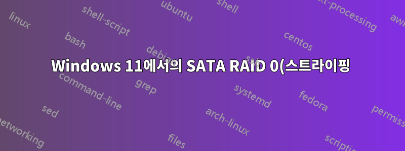 Windows 11에서의 SATA RAID 0(스트라이핑) 구성
