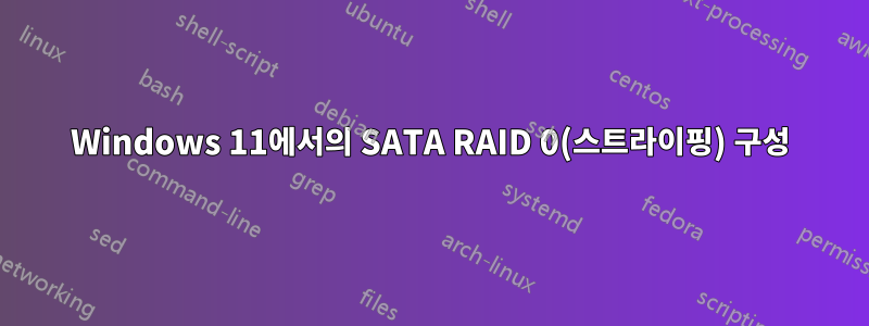 Windows 11에서의 SATA RAID 0(스트라이핑) 구성