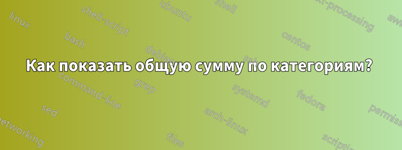 Как показать общую сумму по категориям?