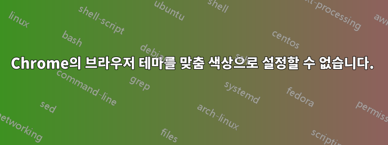 Chrome의 브라우저 테마를 맞춤 색상으로 설정할 수 없습니다.