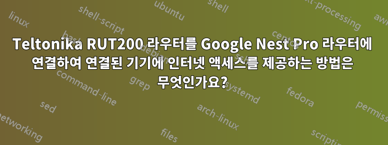Teltonika RUT200 라우터를 Google Nest Pro 라우터에 연결하여 연결된 기기에 인터넷 액세스를 제공하는 방법은 무엇인가요?
