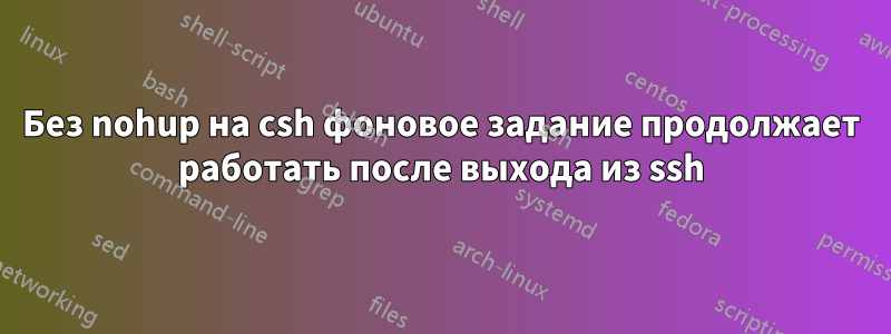 Без nohup на csh фоновое задание продолжает работать после выхода из ssh