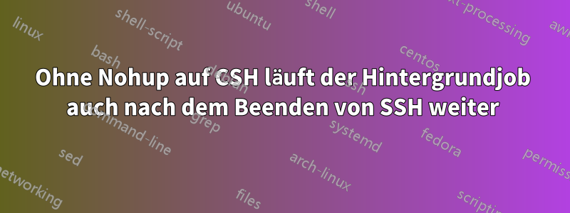 Ohne Nohup auf CSH läuft der Hintergrundjob auch nach dem Beenden von SSH weiter