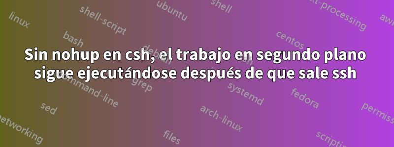 Sin nohup en csh, el trabajo en segundo plano sigue ejecutándose después de que sale ssh