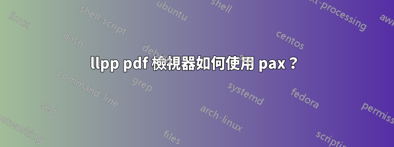 llpp pdf 檢視器如何使用 pax？