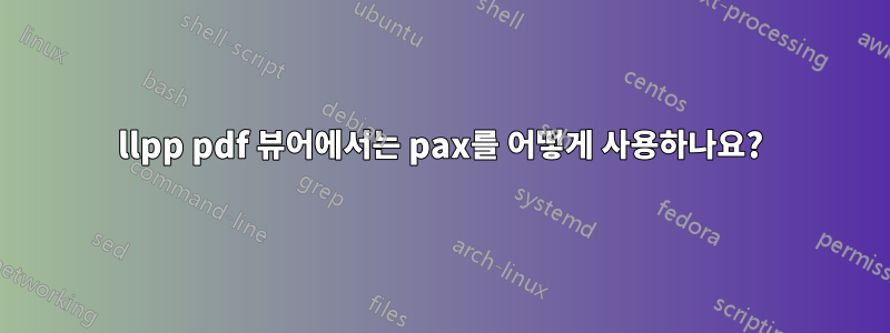 llpp pdf 뷰어에서는 pax를 어떻게 사용하나요?