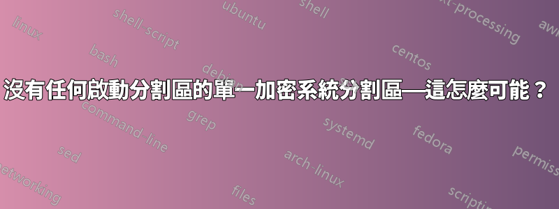 沒有任何啟動分割區的單一加密系統分割區——這怎麼可能？