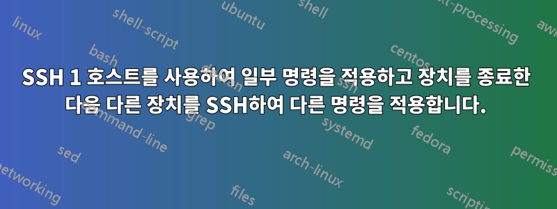 SSH 1 호스트를 사용하여 일부 명령을 적용하고 장치를 종료한 다음 다른 장치를 SSH하여 다른 명령을 적용합니다.