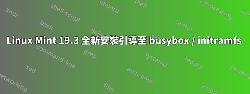 Linux Mint 19.3 全新安裝引導至 busybox / initramfs