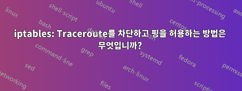 iptables: Traceroute를 차단하고 핑을 허용하는 방법은 무엇입니까?