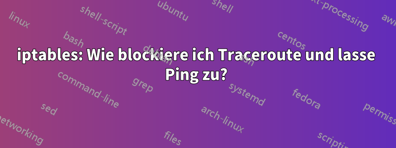 iptables: Wie blockiere ich Traceroute und lasse Ping zu?