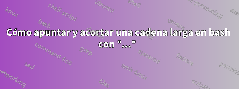 Cómo apuntar y acortar una cadena larga en bash con "..."