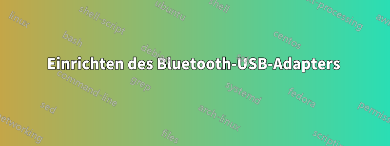 Einrichten des Bluetooth-USB-Adapters