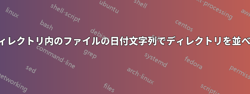 このディレクトリ内のファイルの日付文字列でディレクトリを並べ替える