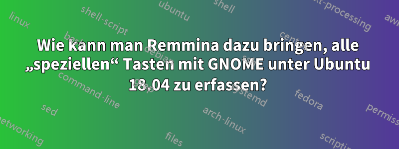 Wie kann man Remmina dazu bringen, alle „speziellen“ Tasten mit GNOME unter Ubuntu 18.04 zu erfassen?