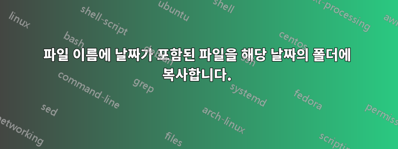 파일 이름에 날짜가 포함된 파일을 해당 날짜의 폴더에 복사합니다.