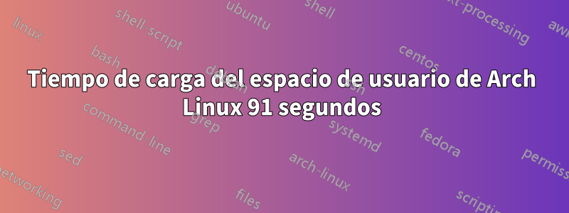 Tiempo de carga del espacio de usuario de Arch Linux 91 segundos