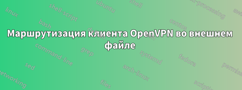 Маршрутизация клиента OpenVPN во внешнем файле