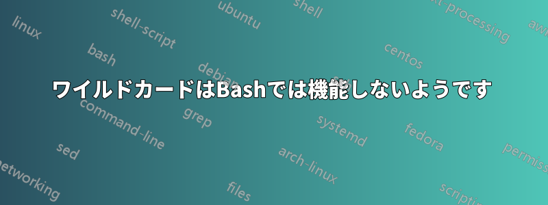 ワイルドカードはBashでは機能しないようです