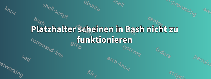 Platzhalter scheinen in Bash nicht zu funktionieren