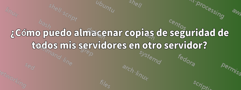 ¿Cómo puedo almacenar copias de seguridad de todos mis servidores en otro servidor?