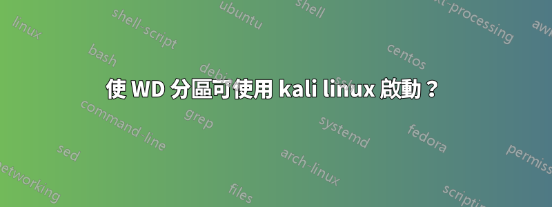 使 WD 分區可使用 kali linux 啟動？