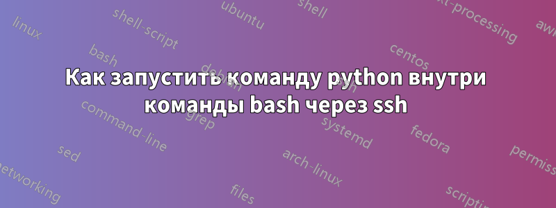 Как запустить команду python внутри команды bash через ssh