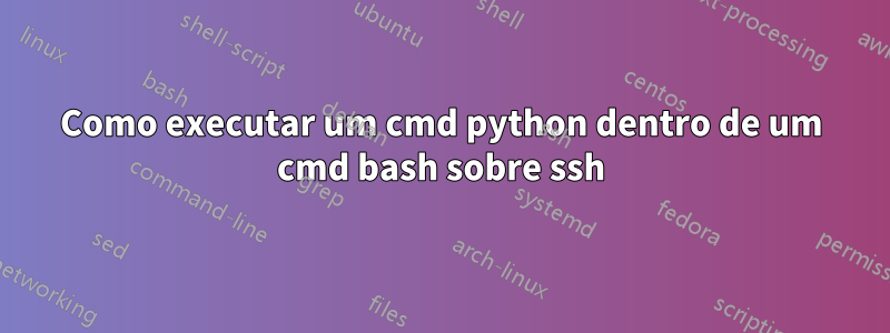 Como executar um cmd python dentro de um cmd bash sobre ssh