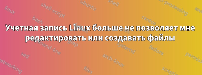 Учетная запись Linux больше не позволяет мне редактировать или создавать файлы